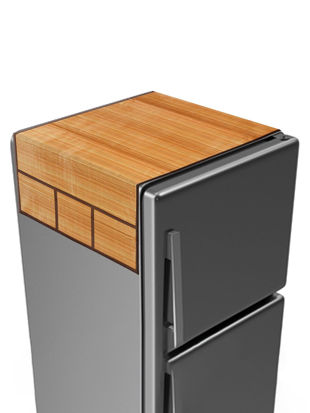 Kuber Industries Brown Wooden Printed Waterproof Stain Resistant Fridge Top Cover