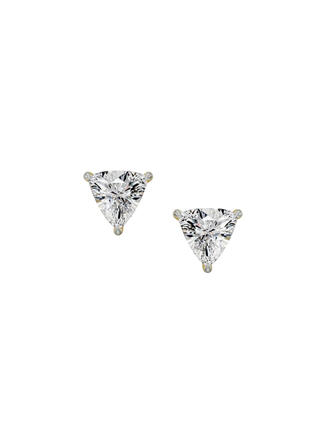 Emori 2 CT Trillion Curved Solitaire Lab Diamond Earring in 18KT Gold