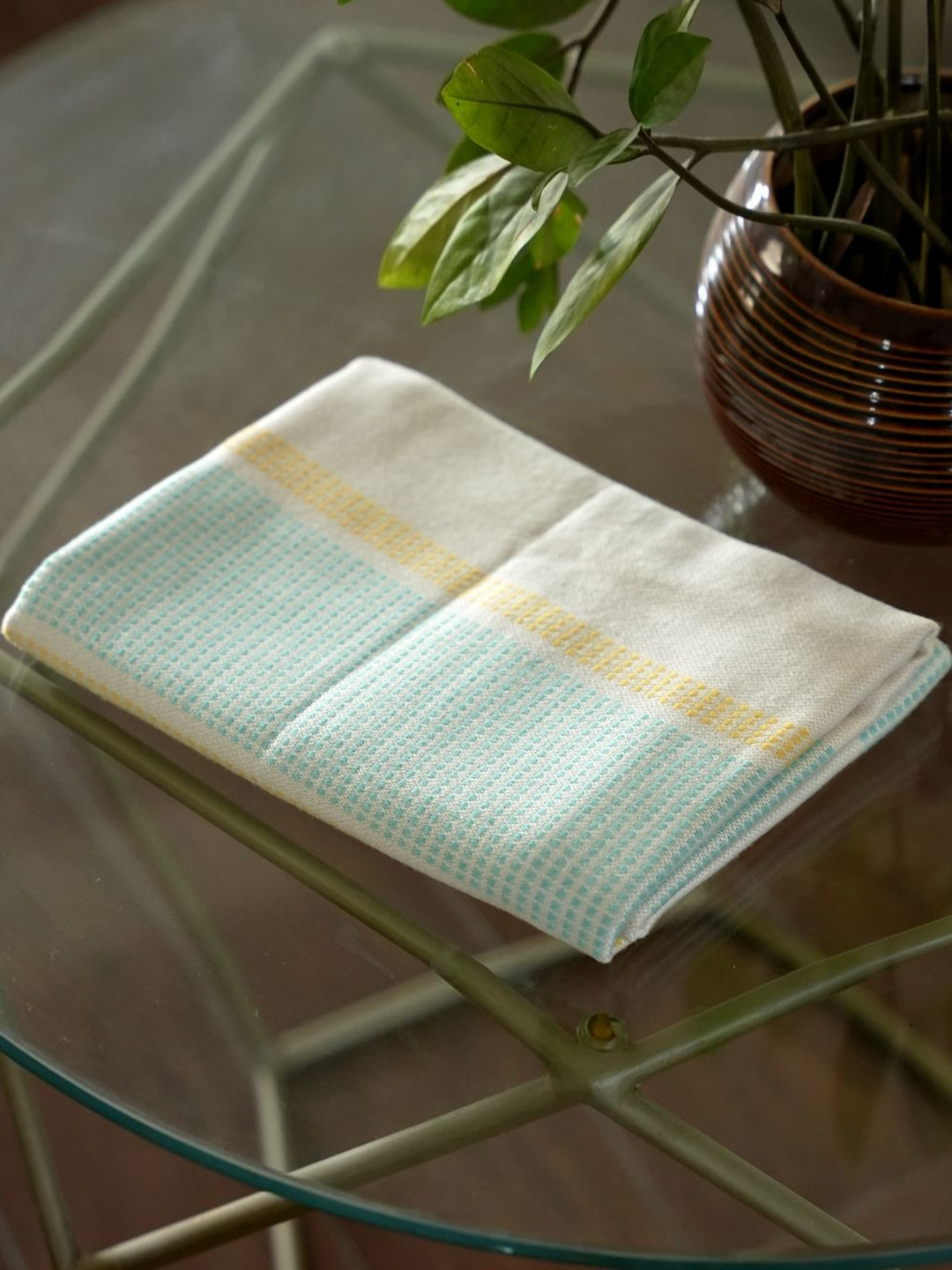 The Bath Community Blue & White Striped 300GSM Set of 2 Anti-Bacterial Bamboo Bath Towel