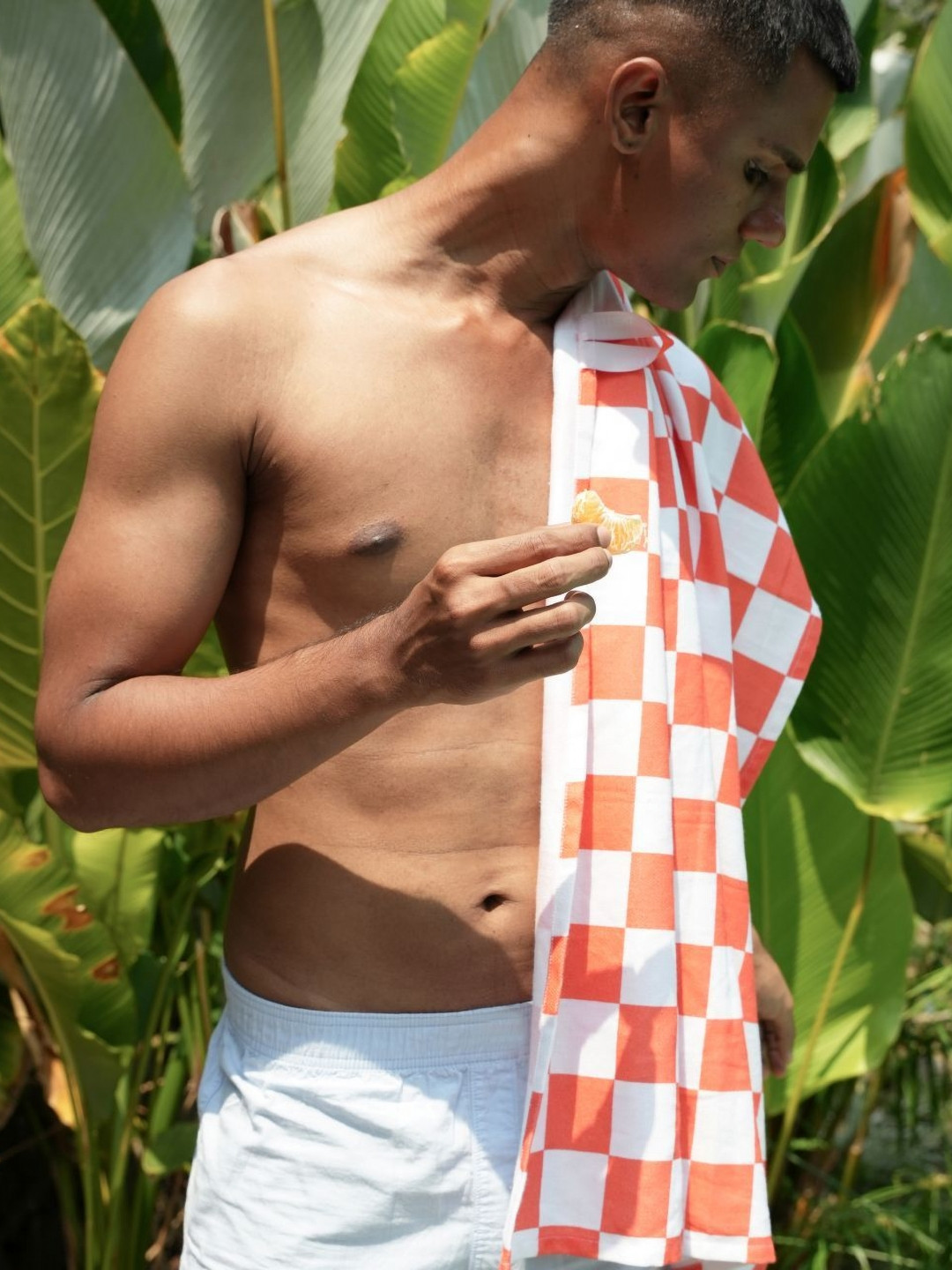 The Bath Community White Printed 200GSM Set of 1 Anti-Bacterial Bamboo Bath Towel