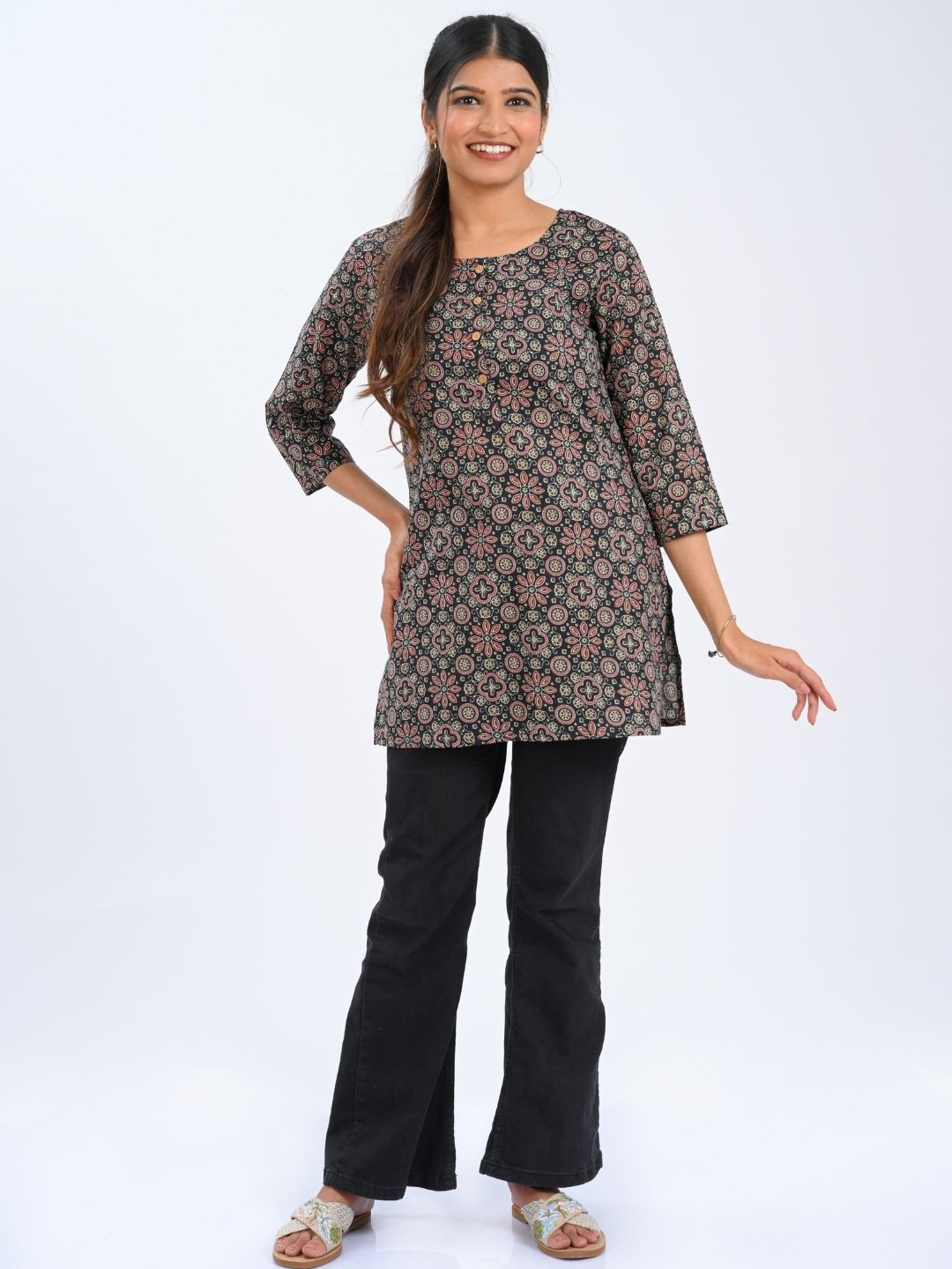 30 Looks Floral Printed Pure Cotton Short Kurti