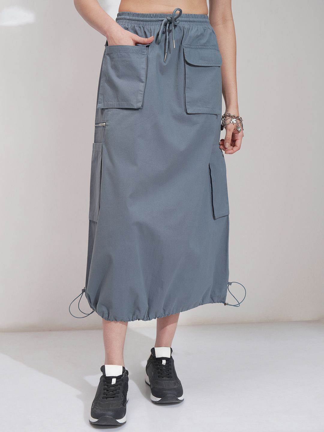 Tokyo Talkies Midi Cargo Pocket Skirt