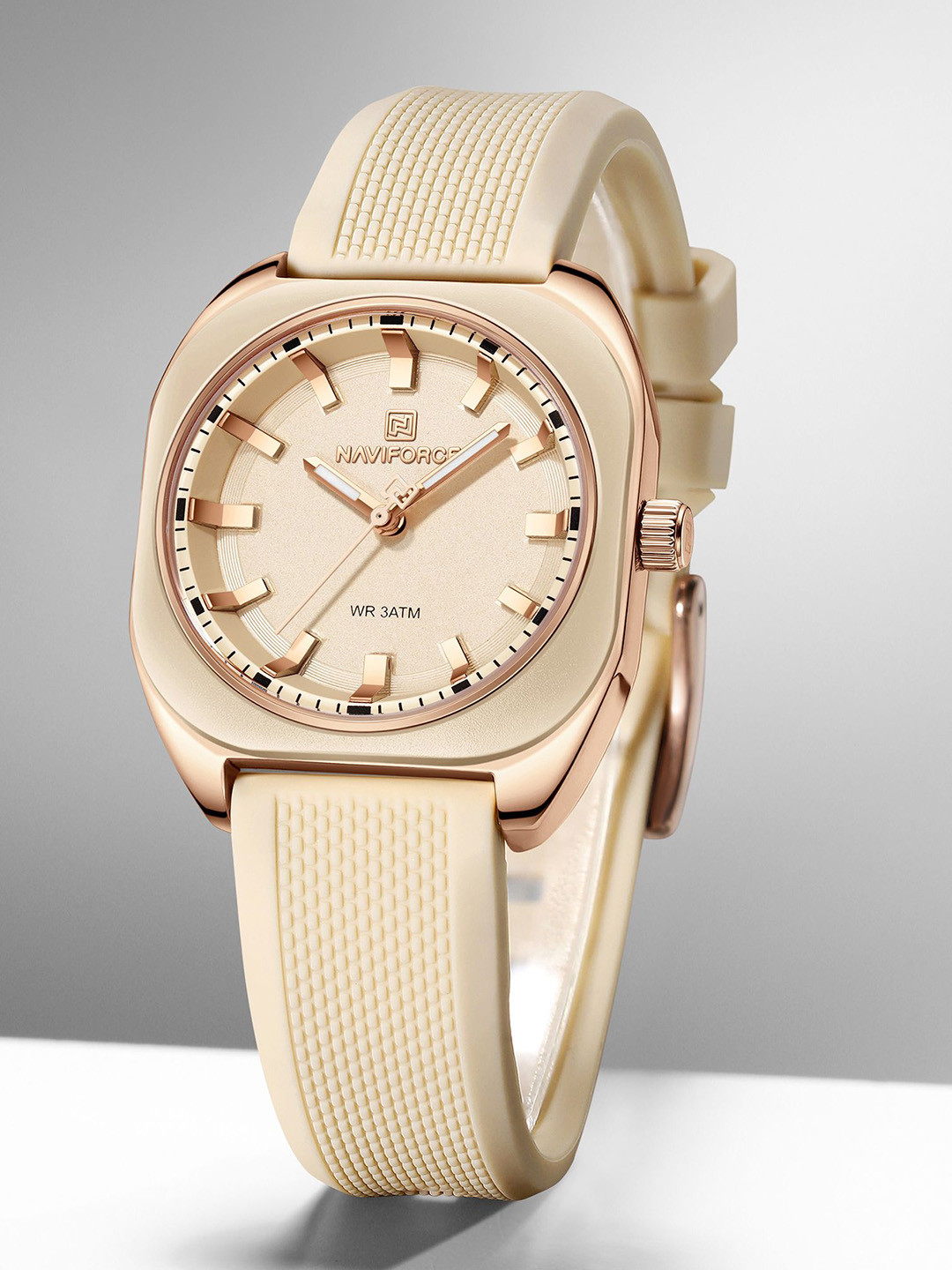 Naviforce Women Embellished Dial & Bracelet Style Straps Analogue Watch NF5061_RG BG BG