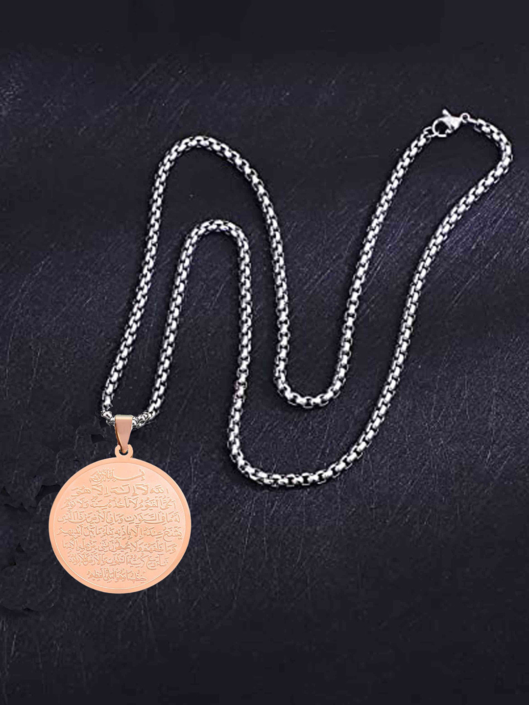 M Men Style Stainless Steel Engraving Arabic Pendant With Chains