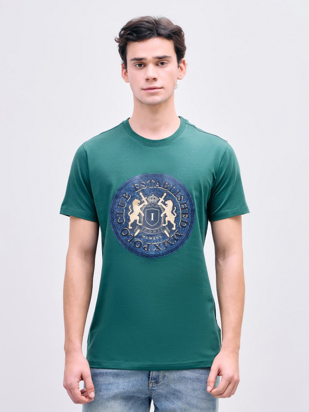 Iconic Men Graphic Printed Crew Neck T-shirt