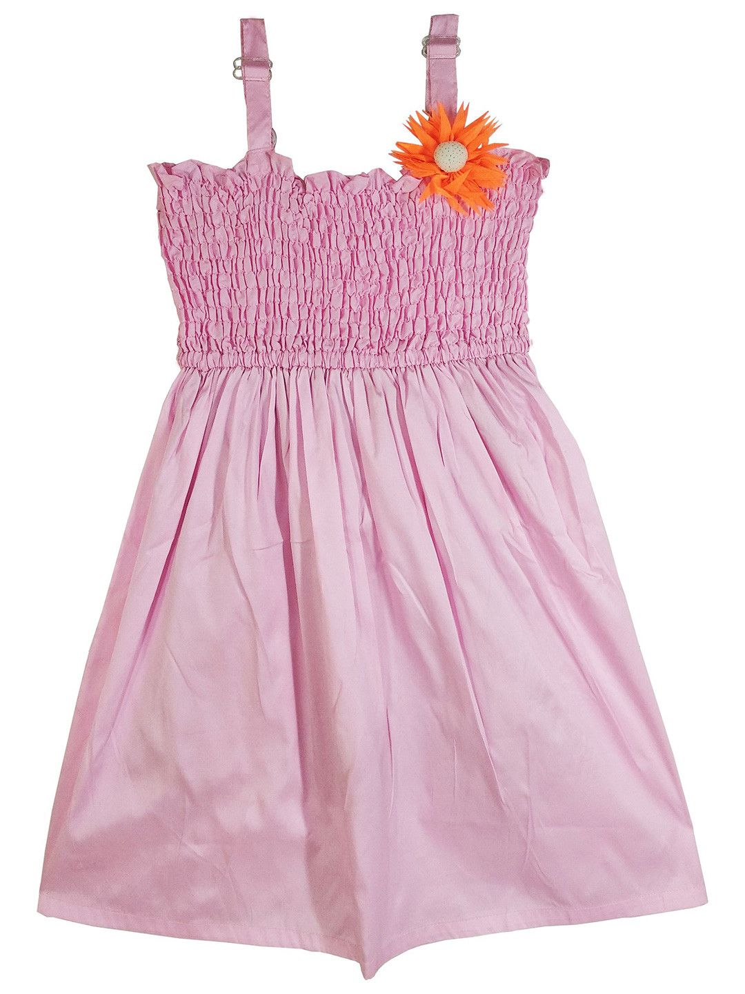 SILK SPARROW Girl's Blooming Flowers Smoking Style Sleeveless Fit & Flare Dress