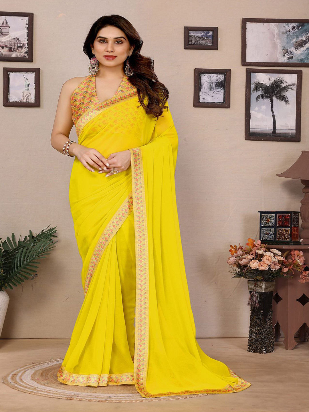 CATCHY FOREVER Poly Georgette Saree