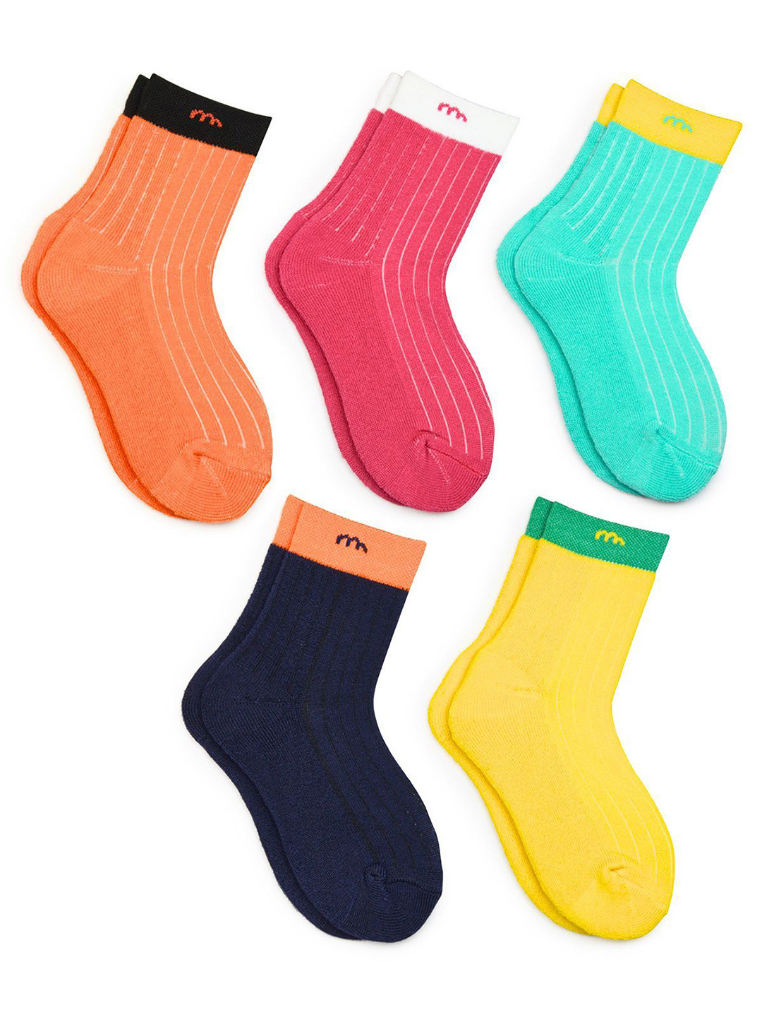 NESKA MODA Kid Pack Of 5 Striped Ankle-Length Socks