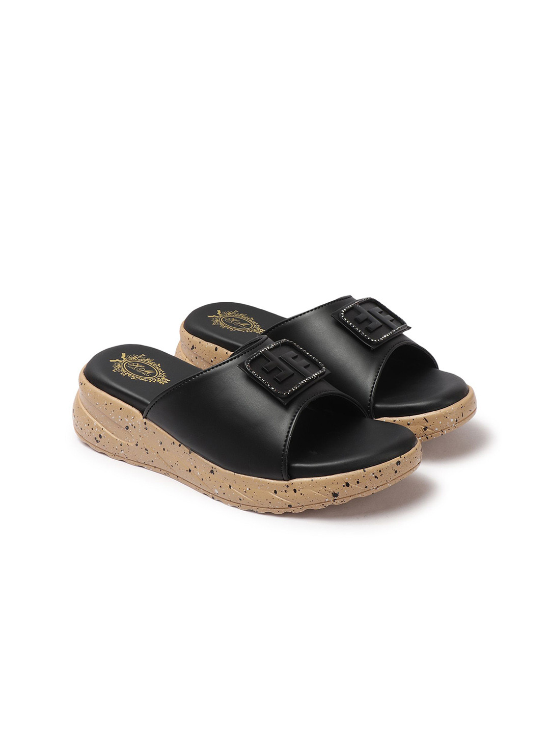 H.M. LADIES FOOTWEAR Women Open Toe Comfort Heel Sandals with Western Embellished