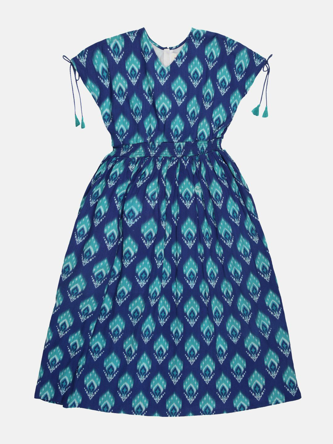 YOUNG BIRDS Kids-Girls Ethnic Motifs Print Fit & Flare Poncho Dress