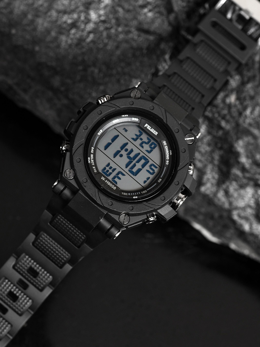 FELIZER Men Dial & Straps Digital Multi Function Watch LSKA-9058-FullBlk