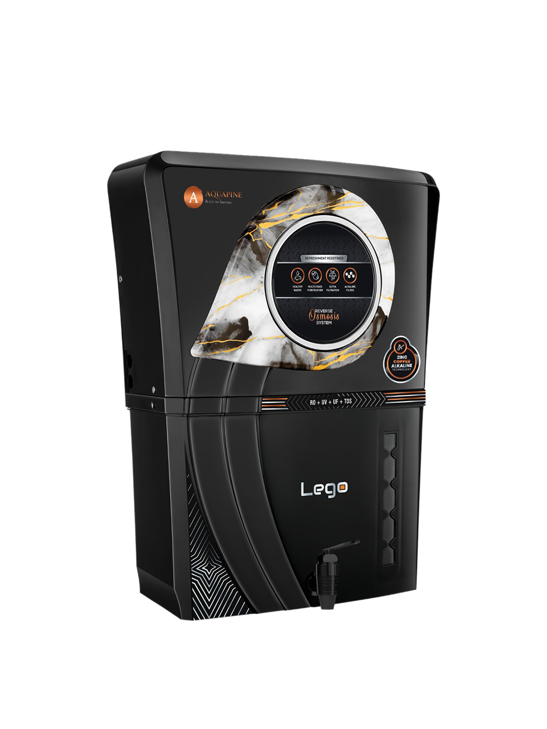 AQUAPINE Black Electric RO Water Purifier - 12 L