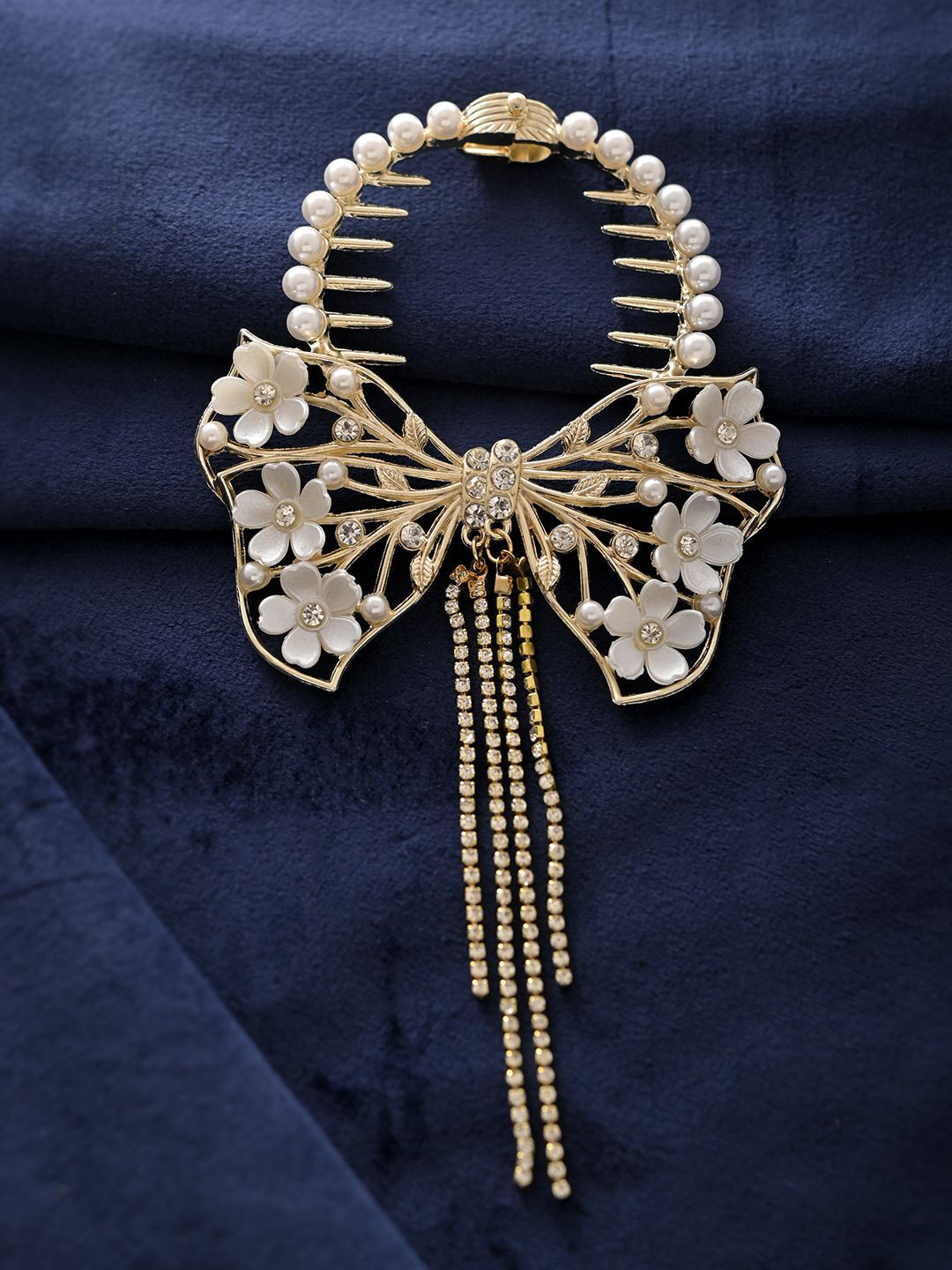 Silvermerc Designs Women Embellished Floral Hair Comb For Hair Accessory Set