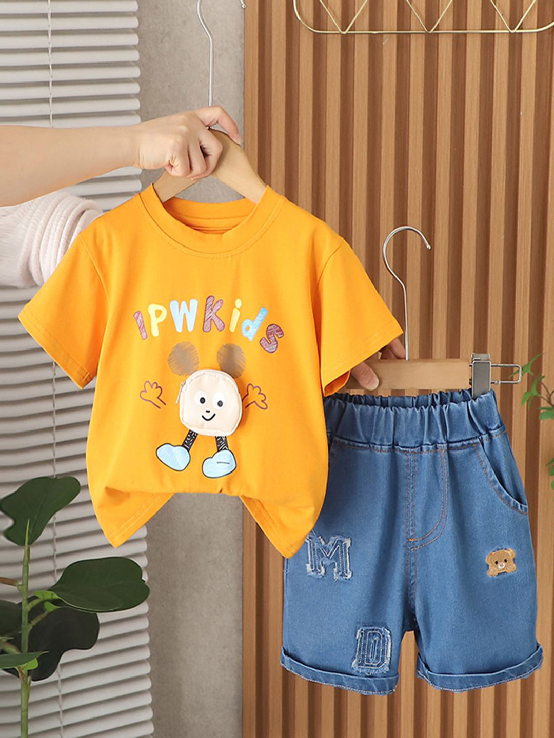 INCLUD Boys Cartoon Character Printed Round Neck T-shirt With Shorts