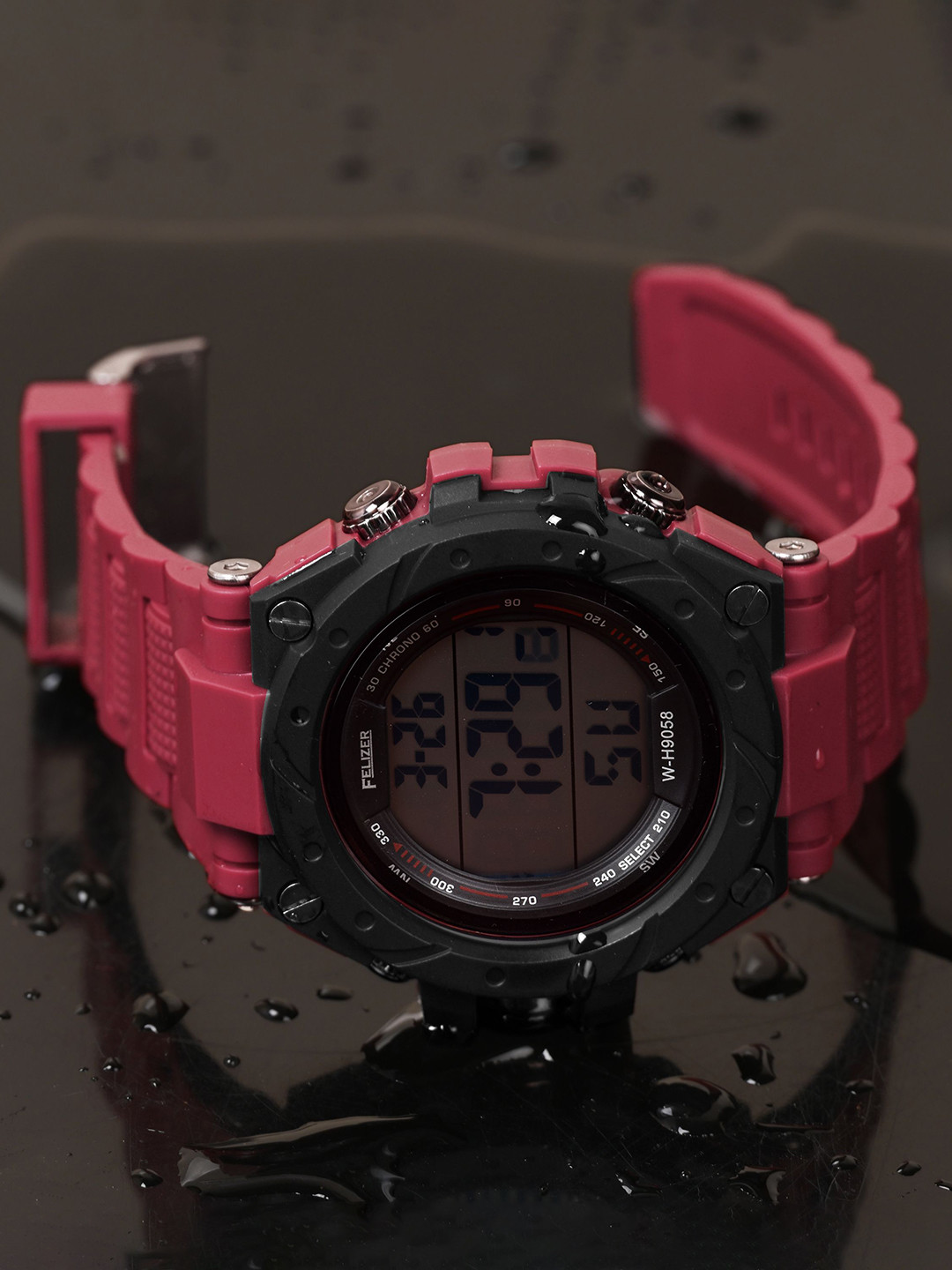 FELIZER Men Dial & Straps Digital Multi Function Watch LSKA-9058-Red