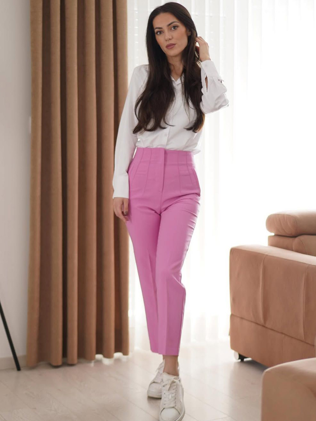 TRENBEE Women High-Rise Peg Trousers