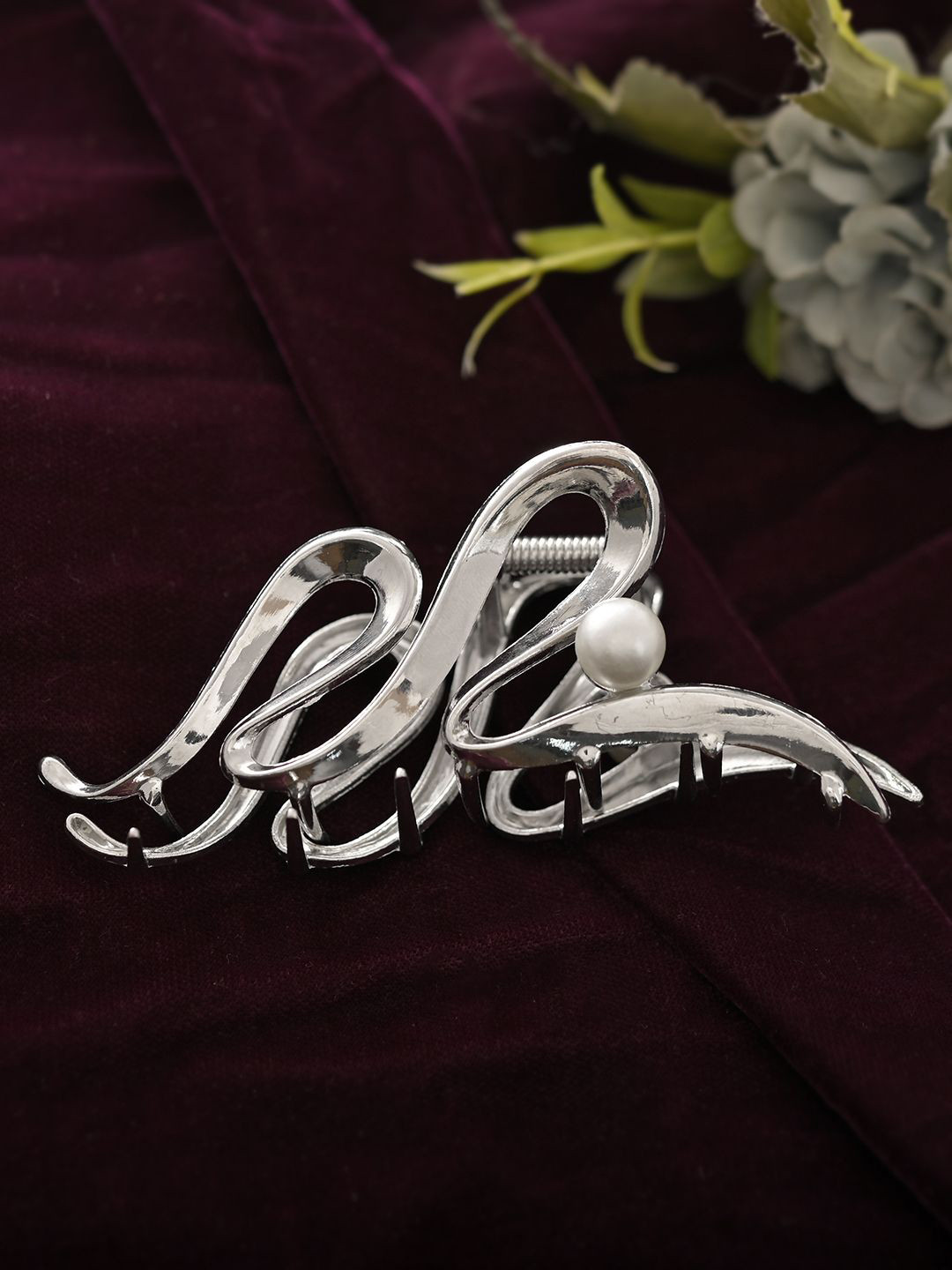 Silvermerc Designs Women Silver Hair Clip Claw Clip