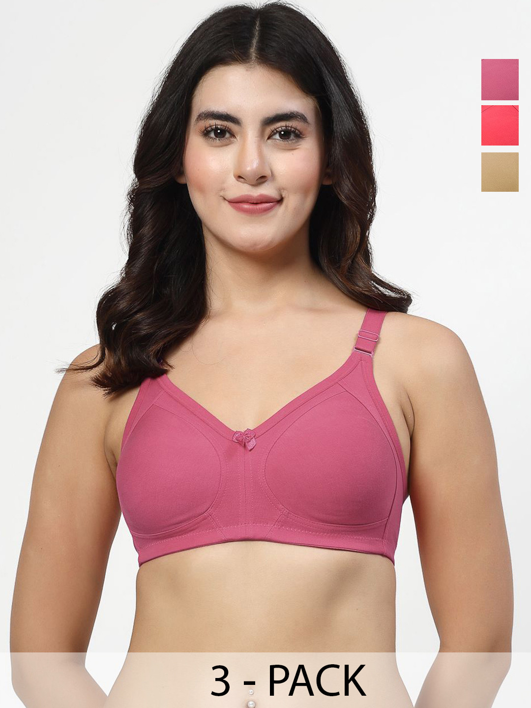 LILY Full Coverage Non Padded Non-Wired Back Closure Minimizer Bra