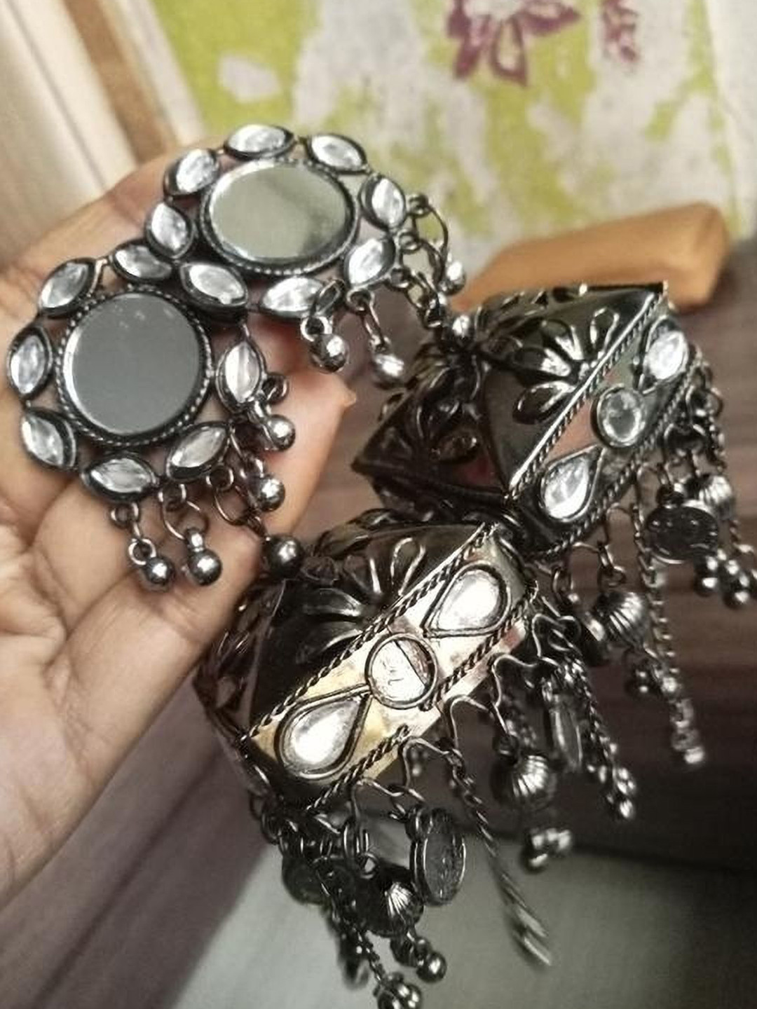 SZN Oxidised Dome Shaped Jhumkas