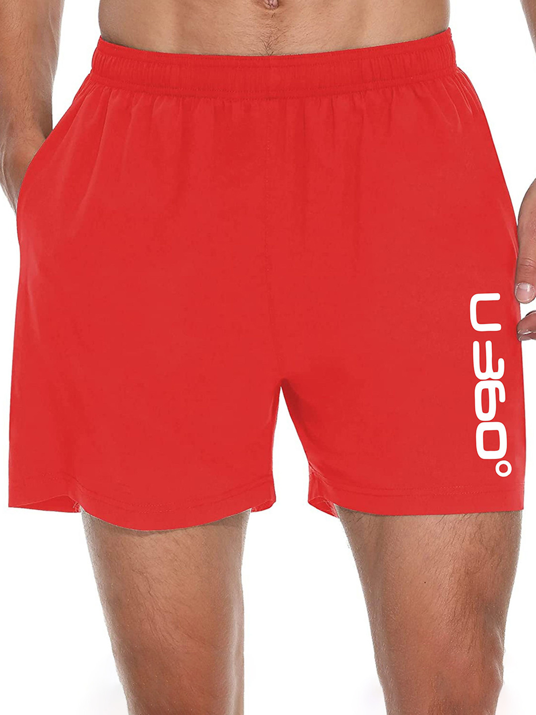 U360 Printed Men Mid-Rise Casual Regular Dri-Fit Running Boxer Shorts U360_S1_Boxer_Red_S