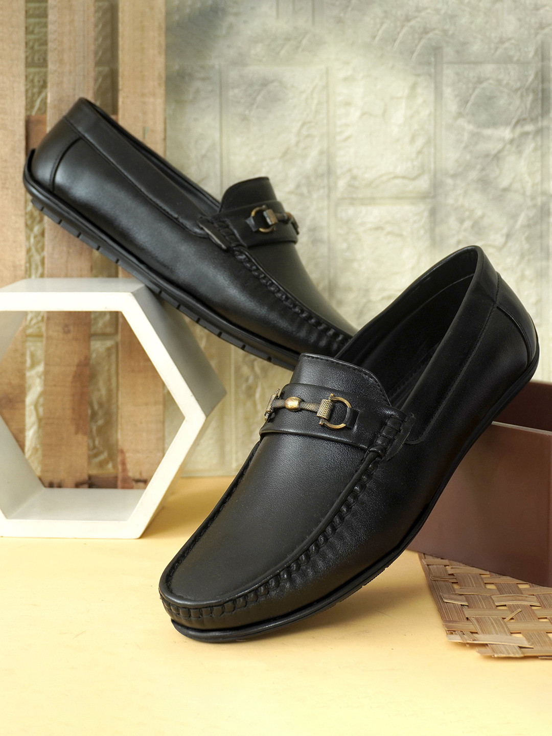 NICO NERINI Men Woven Design Loafers