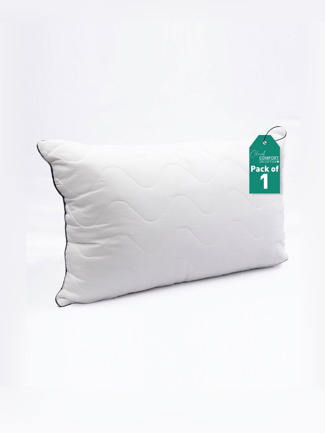 MYTRIDENT White Solid Polyester Medium Fibre Sleep Pillow-43 x 69 cm