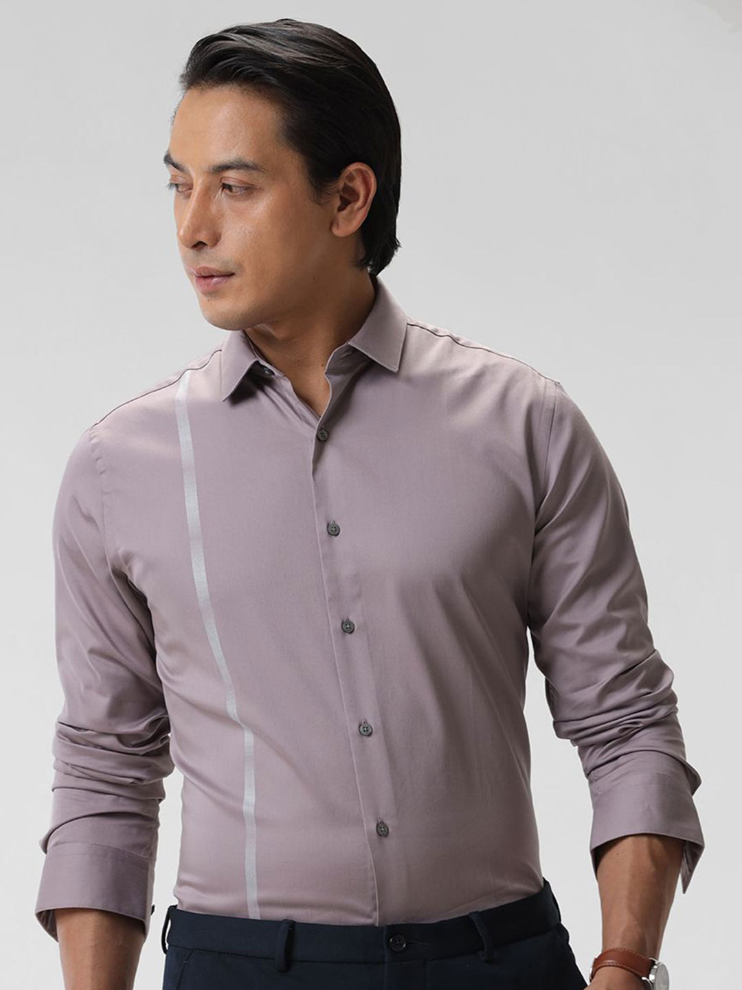 The Collection Men's Slim Fit Subtle Stripe Detailing Formal Shirt