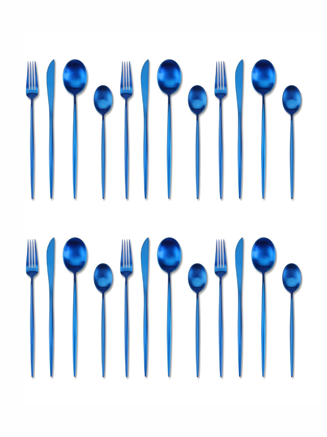 UniKart Blue 24 Pieces Stainless Steel Flatware Cutlery