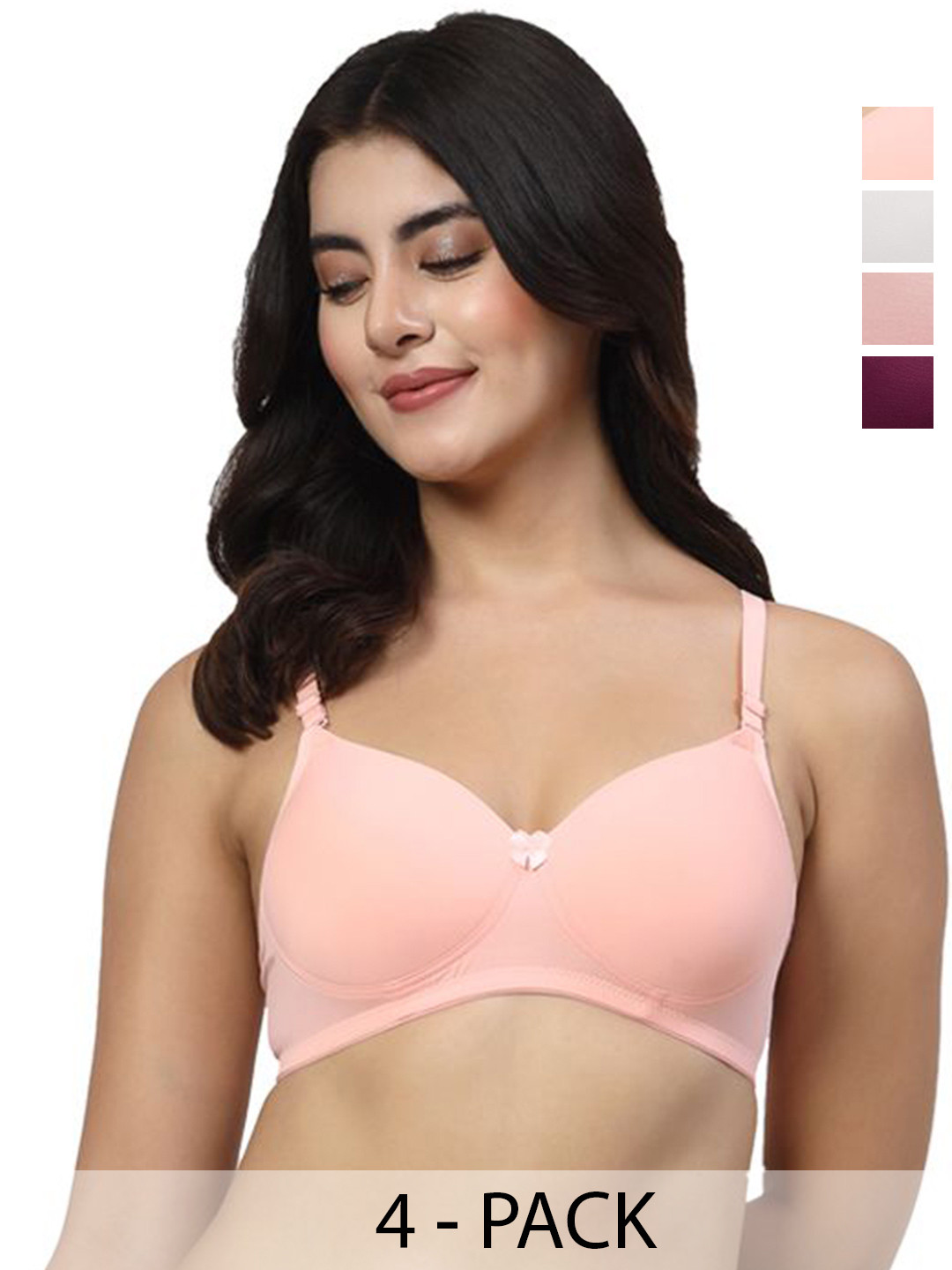 LILY  Women Pak Of 4 Bra Full Coverage Lightly Padded