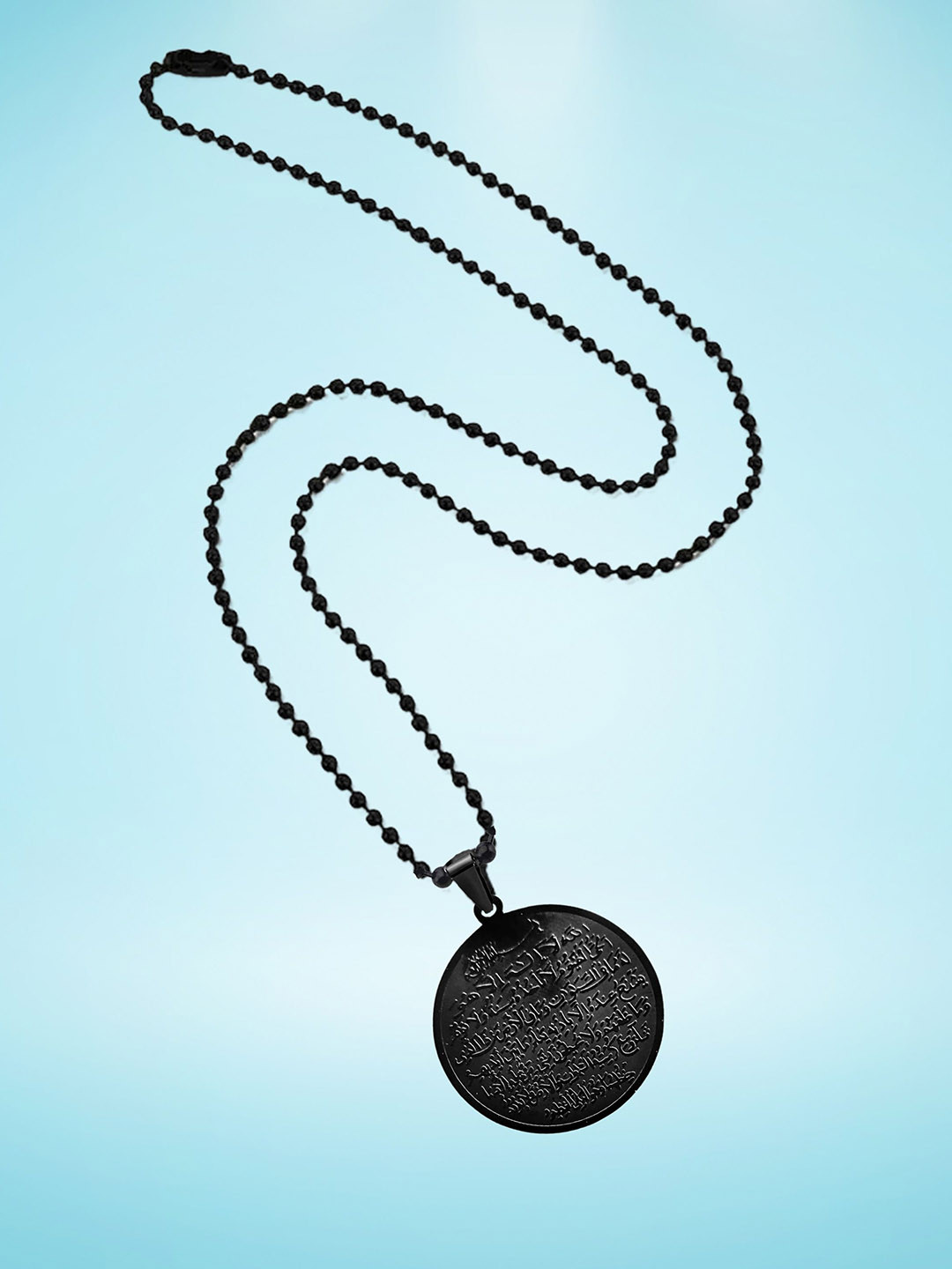 M Men Style Silver-Plated Stainless Steel Engraving Arabic Pendants With Chains