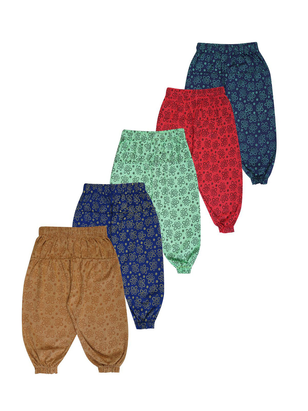 FAZZA Girls Pack of 5 Printed Regular Fit Capris