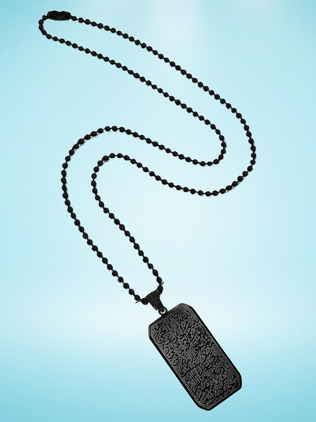 M Men Style Rose Gold-Plated Stainless Steel Engraving Arabic Pendants With Chains