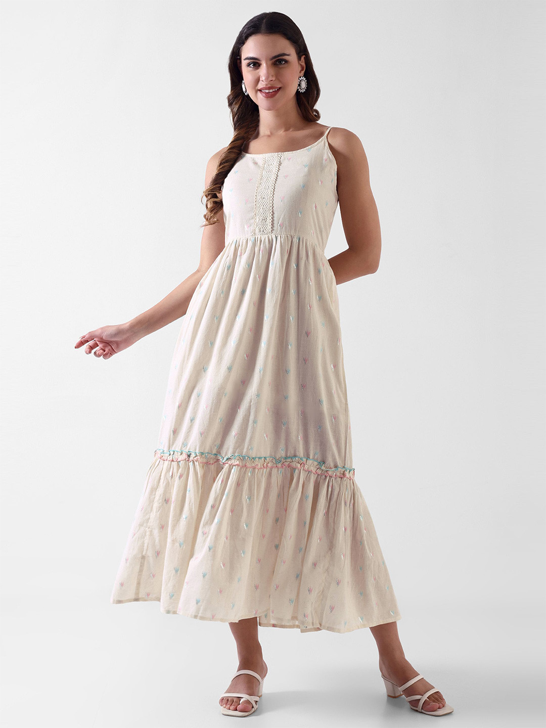 Pashet Print Fit & Flare Three-Quarter Dress