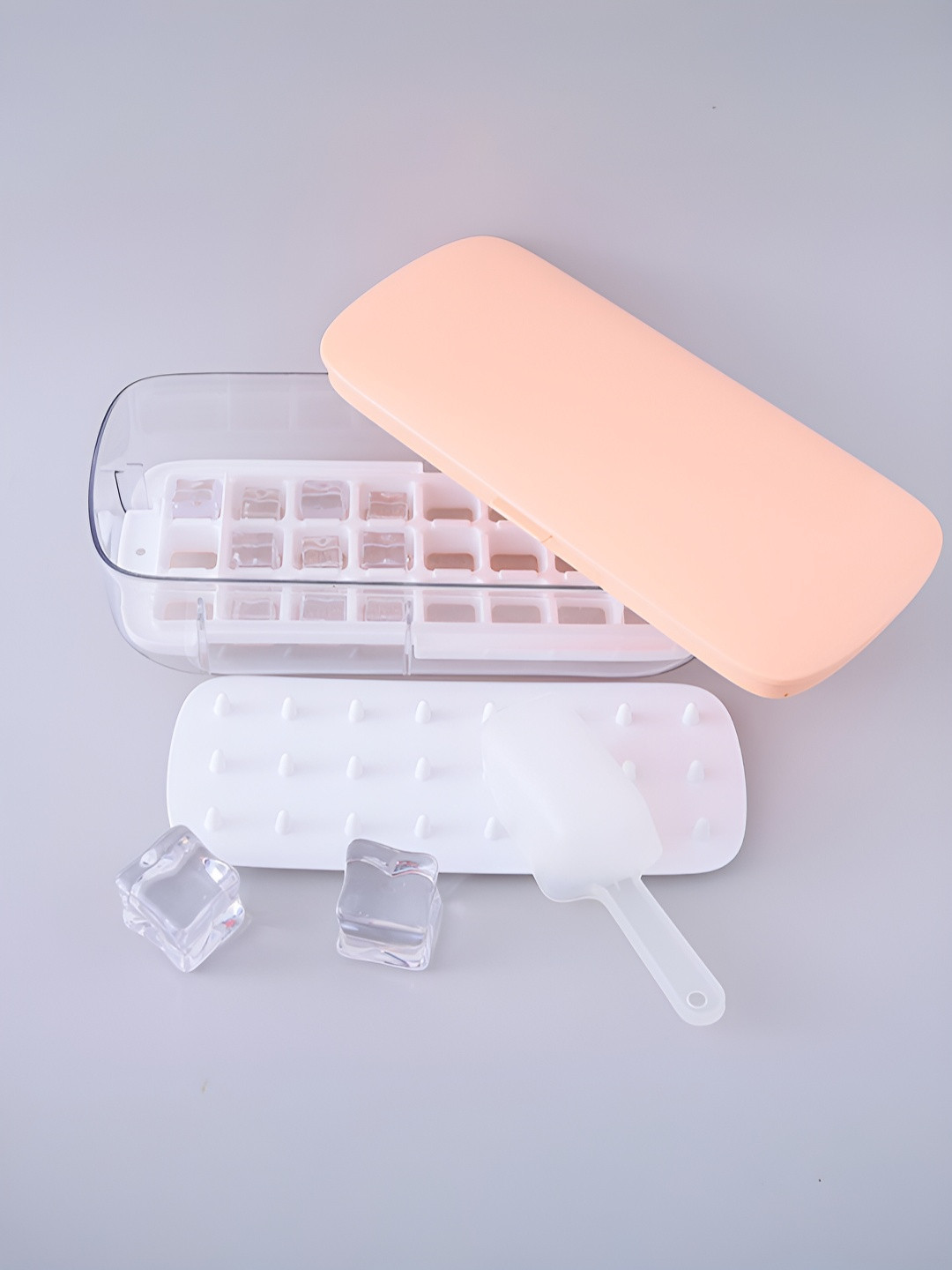 The Better Home Pink 2 Layer Ice Mould With Storage Box & Ice Scoop
