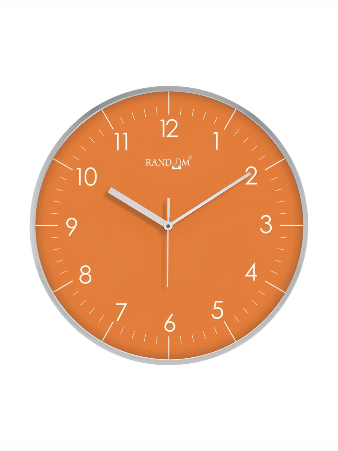 RANDOM Premium Collections Orange & Grey Printed Round Shaped Contemporary Wall Clock