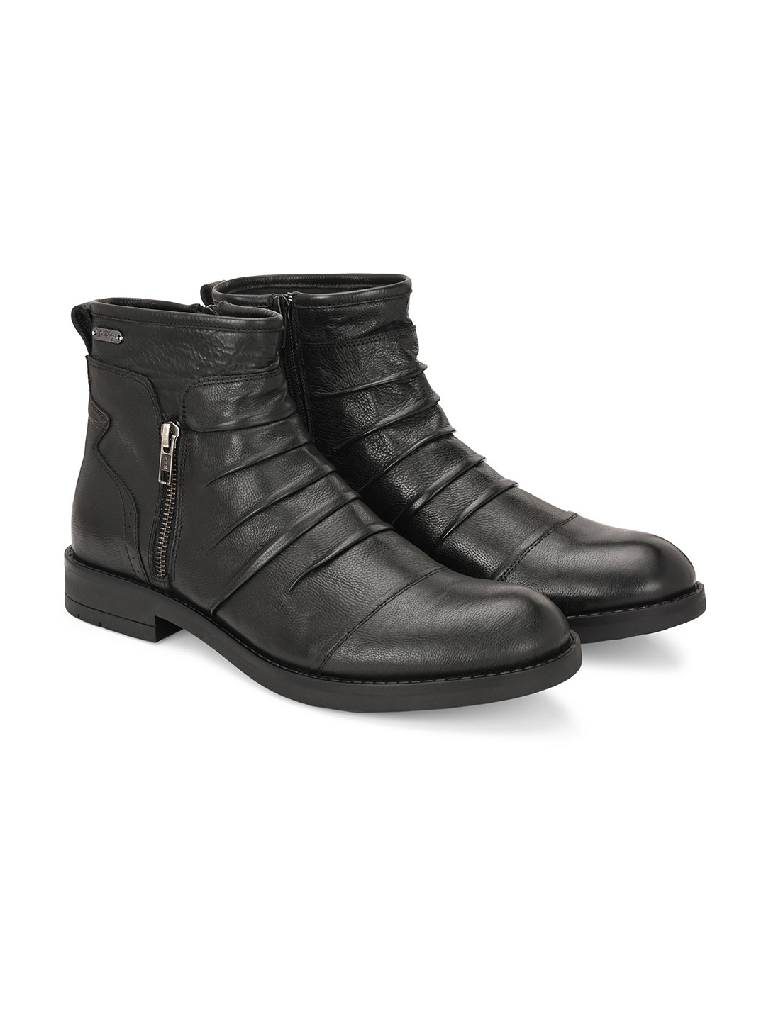 Delize Men Textured Casual Biker Boots