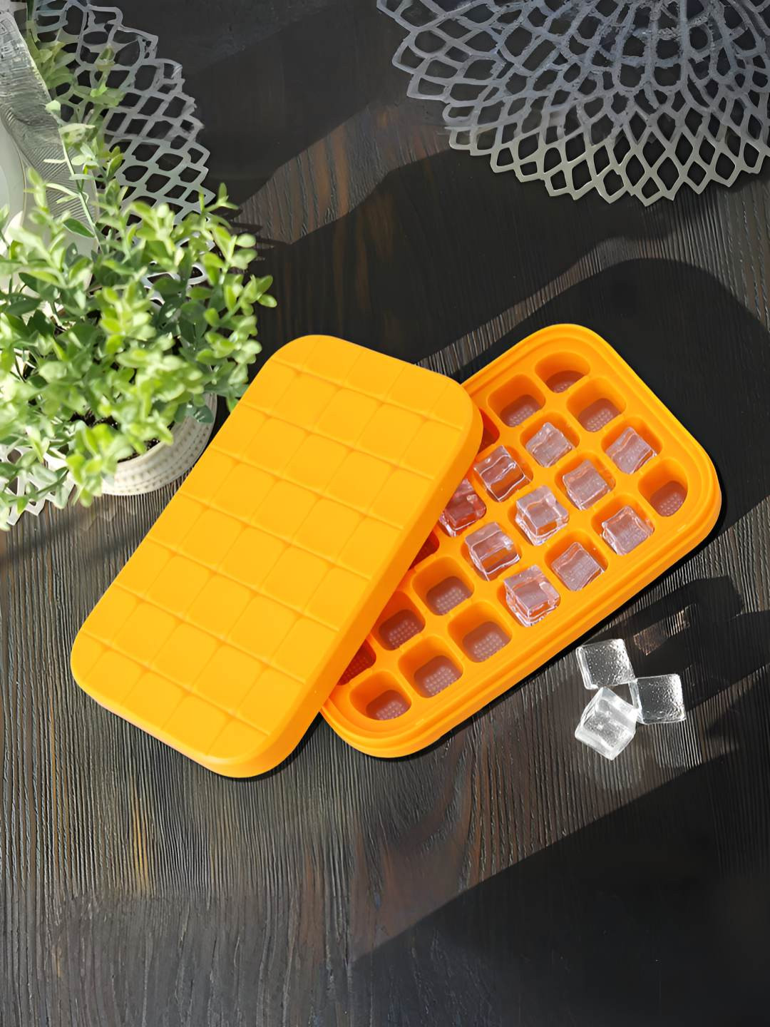 The Better Home Orange Colored 28 Compartments Ice Mould
