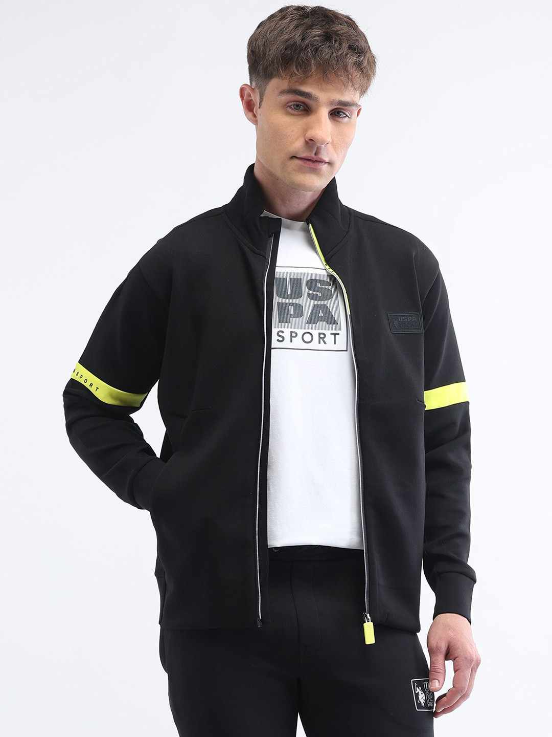 USPA Sport Men Mock Collar Sweatshirt