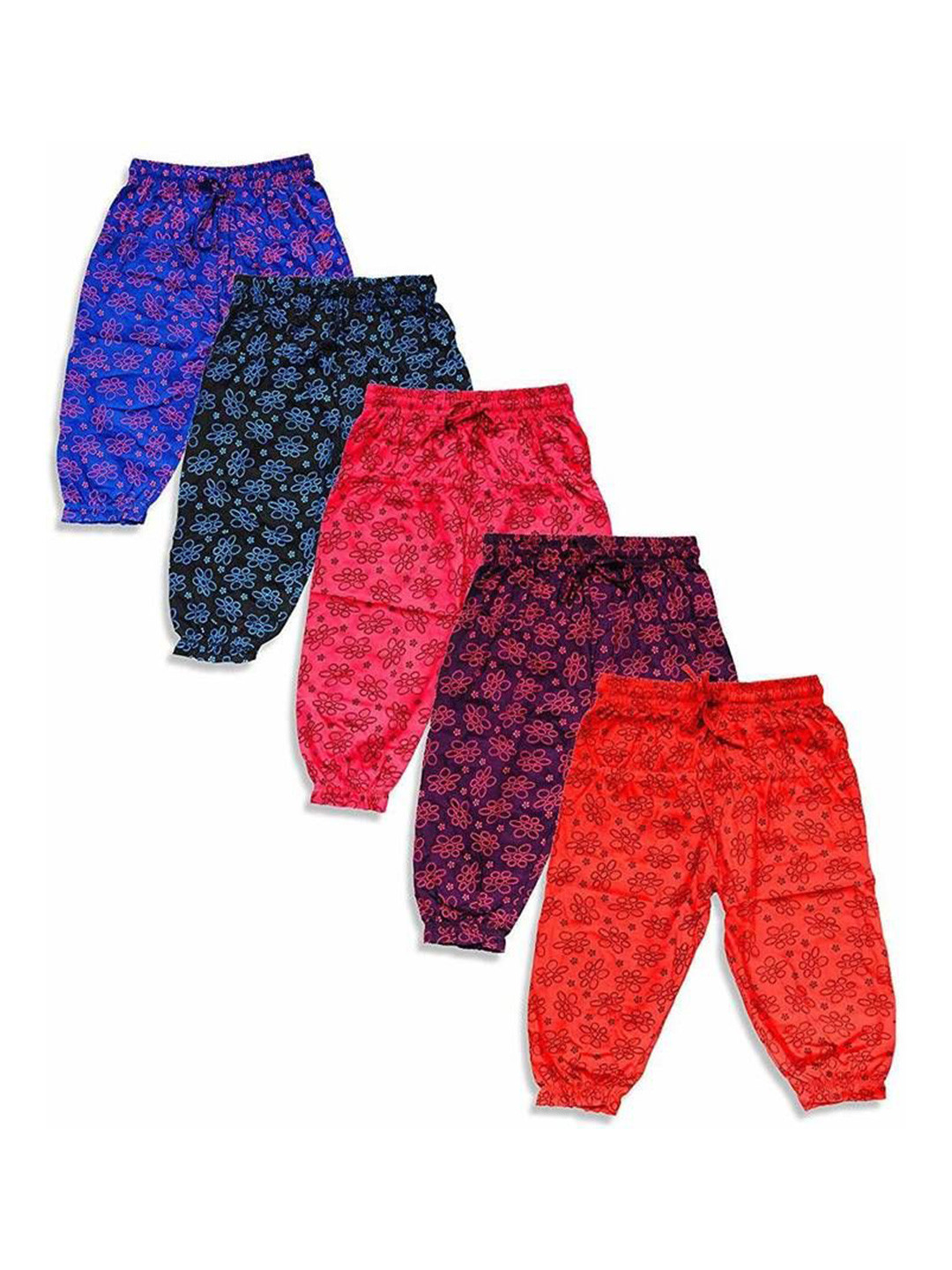 FAZZA Girls Pack of 5 Printed Mid Rise Capris