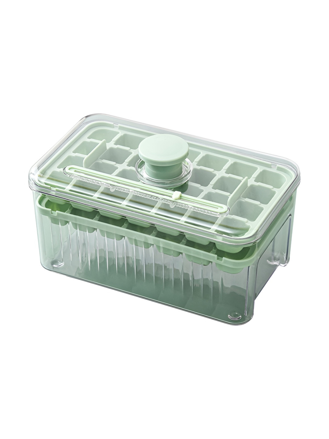 The Better Home Green 2 Layer Ice Mould With Storage Box & Ice Scoop