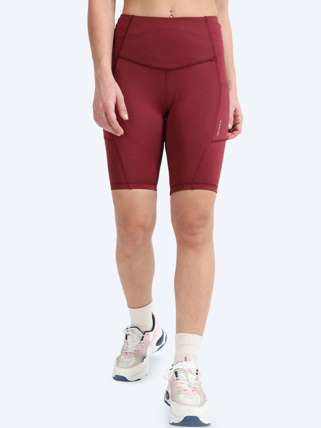 JOLGER Women Skinny Fit High-Rise Running Shorts