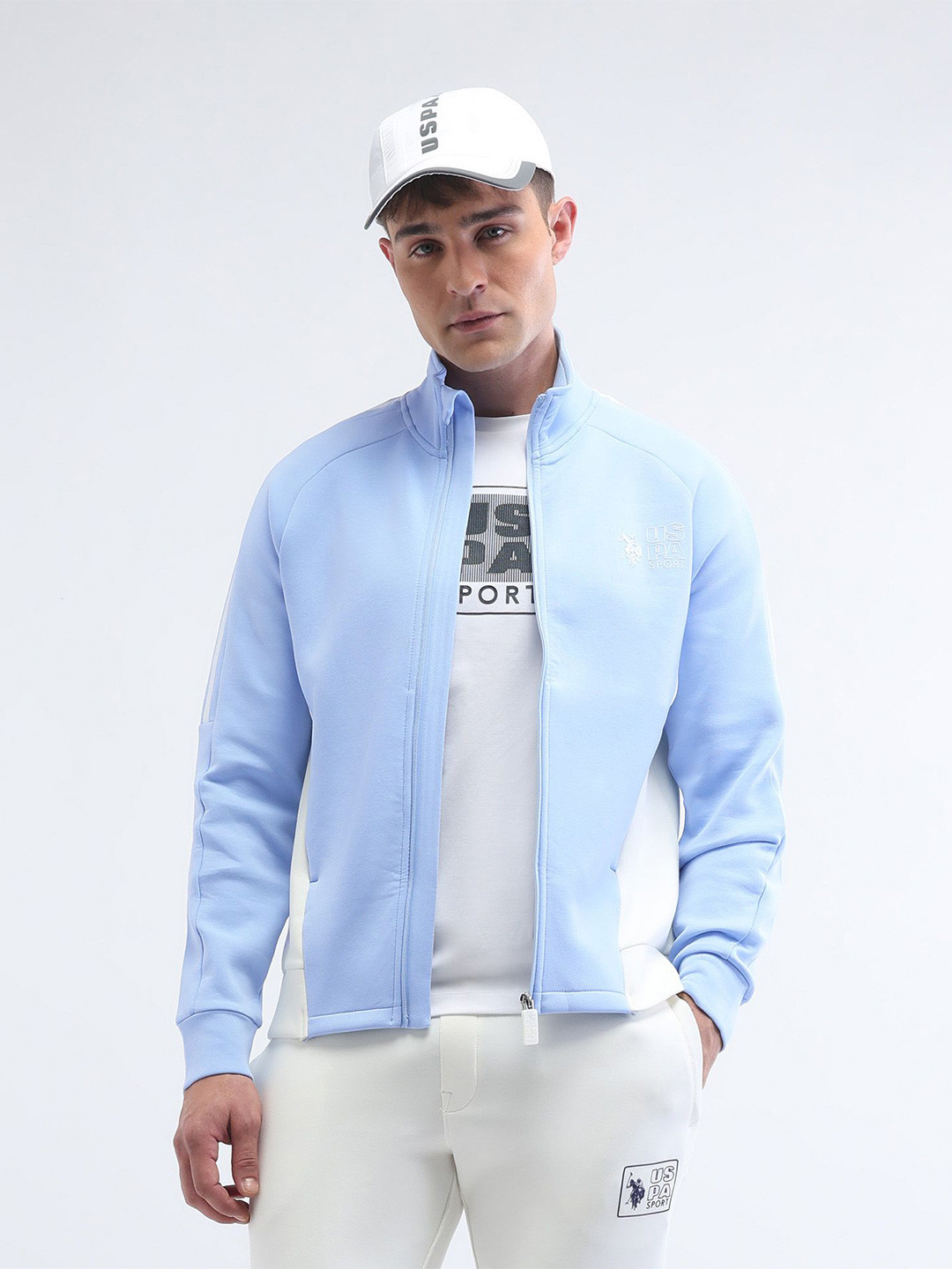 USPA Sport Men Front-Open Cotton Sweatshirt