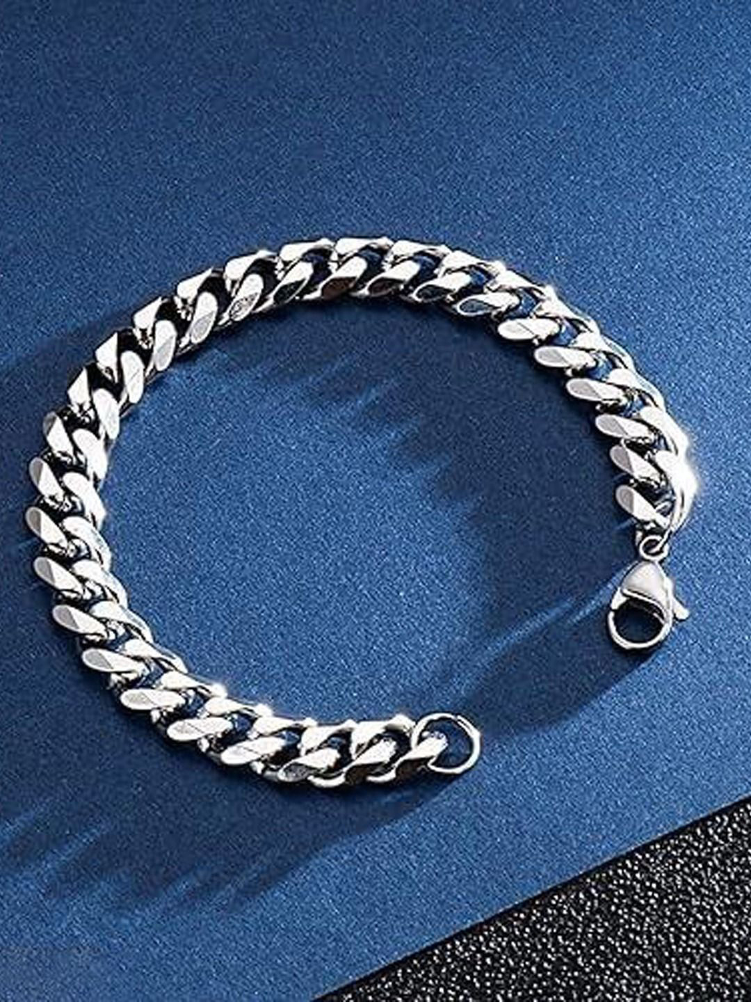 FIMBUL Men Sterling Silver Curb Link Bracelet