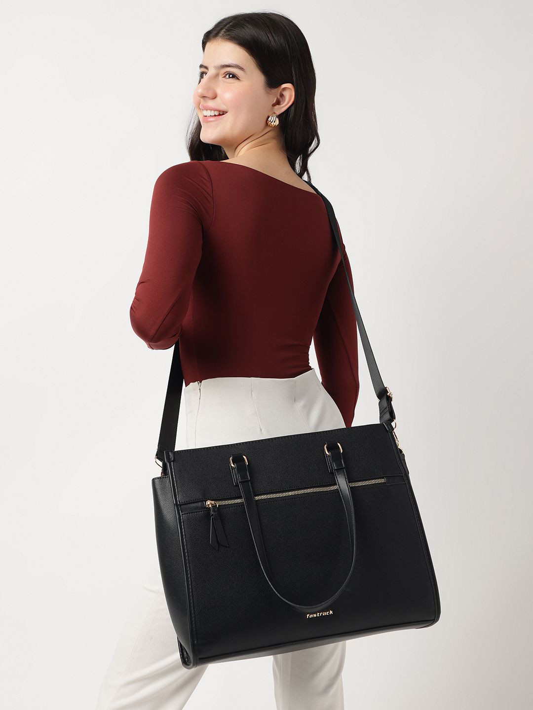 Fastrack WorkEase Structured Laptop Tote Bag