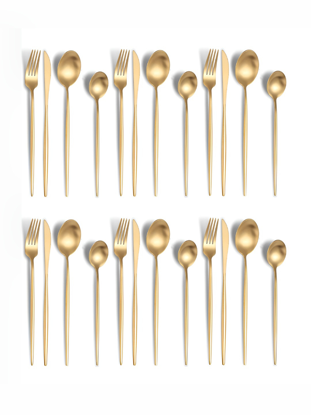 UniKart Gold-Toned 24 Pieces Stainless Steel Flatware Cutlery