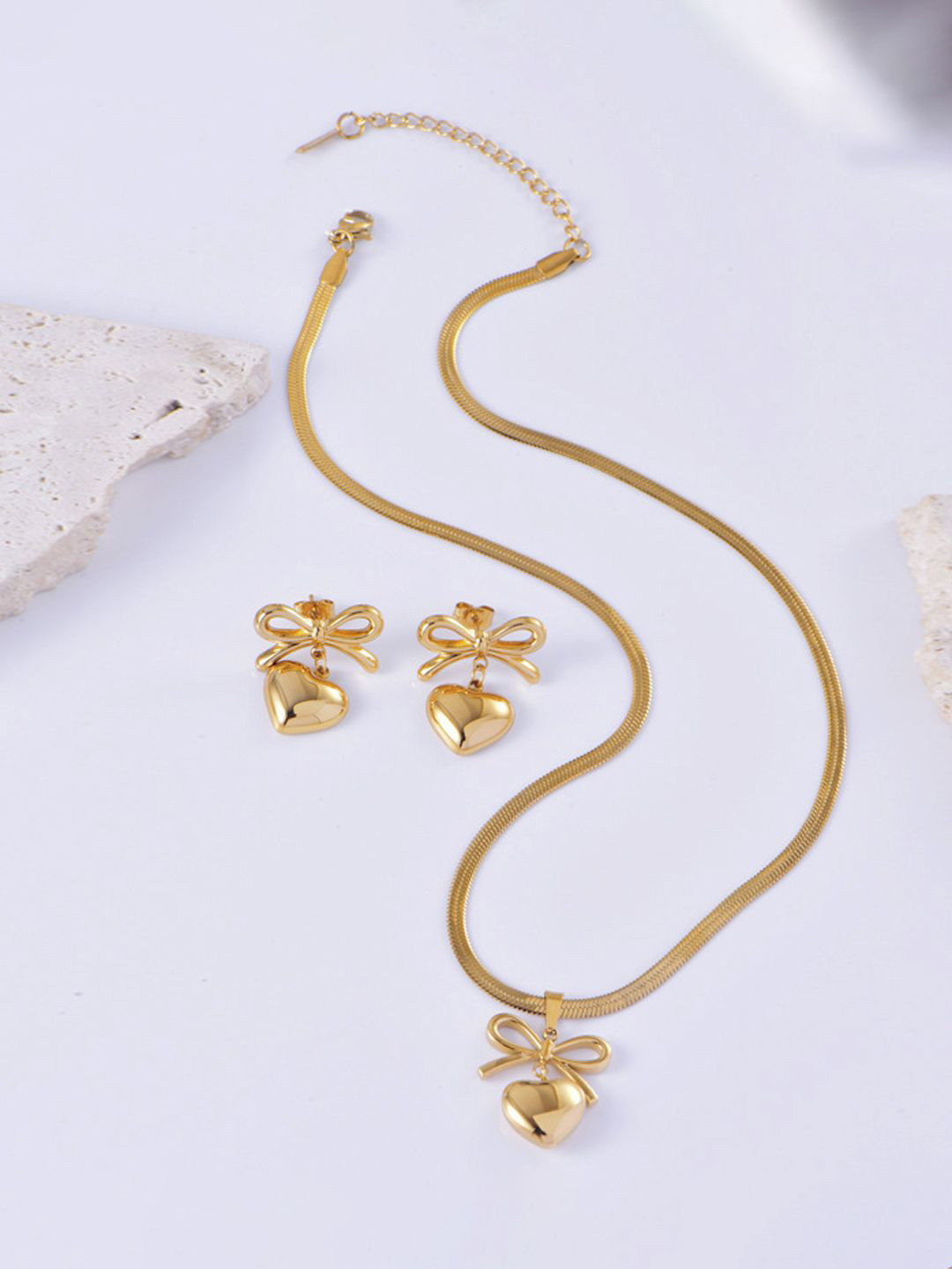 Designs & You Stainless Steel Gold-Plated Jewellery Set