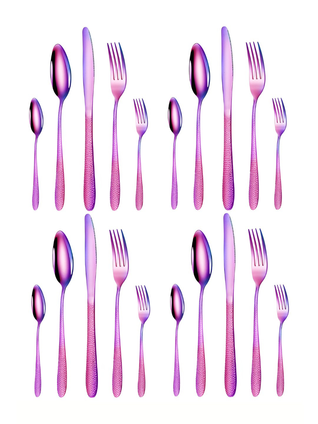 UniKart Purple 20 Pieces Stainless Steel Cutlery Set