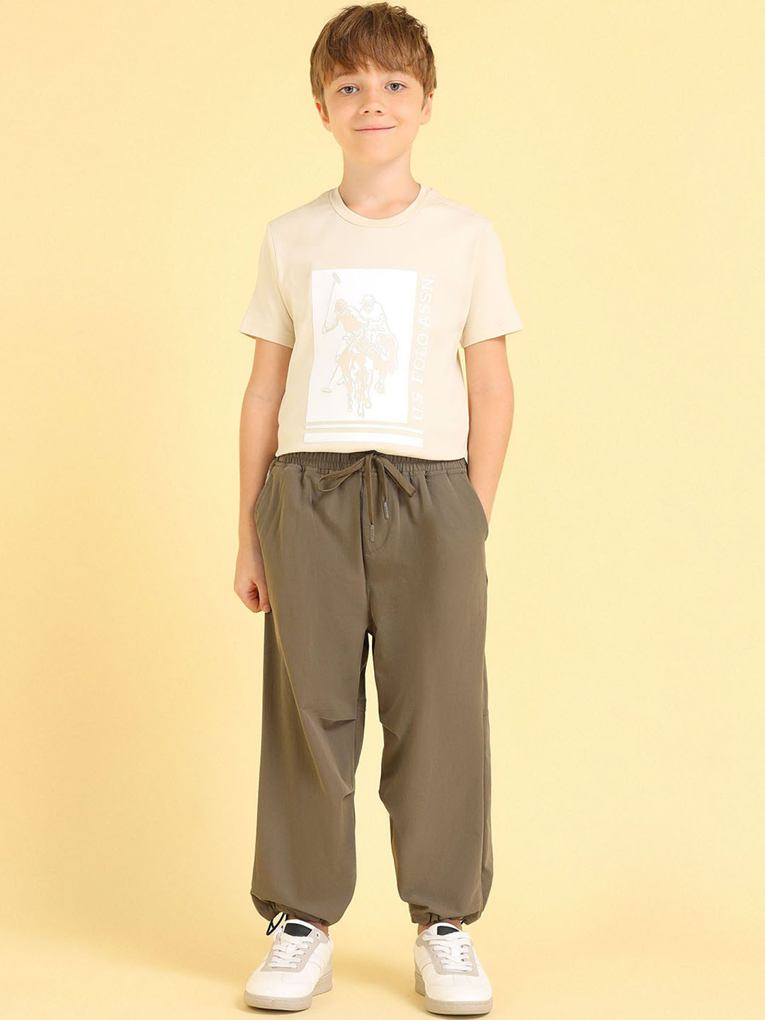 U.S. Polo Assn. Kids Boys Relaxed Fit Parachute Trousers