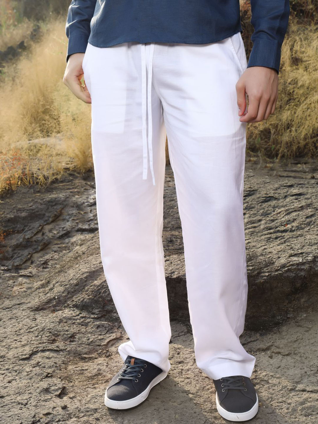 ROAR FOR GOOD Men Relaxed Fit Hemp Trousers With Side Pocket