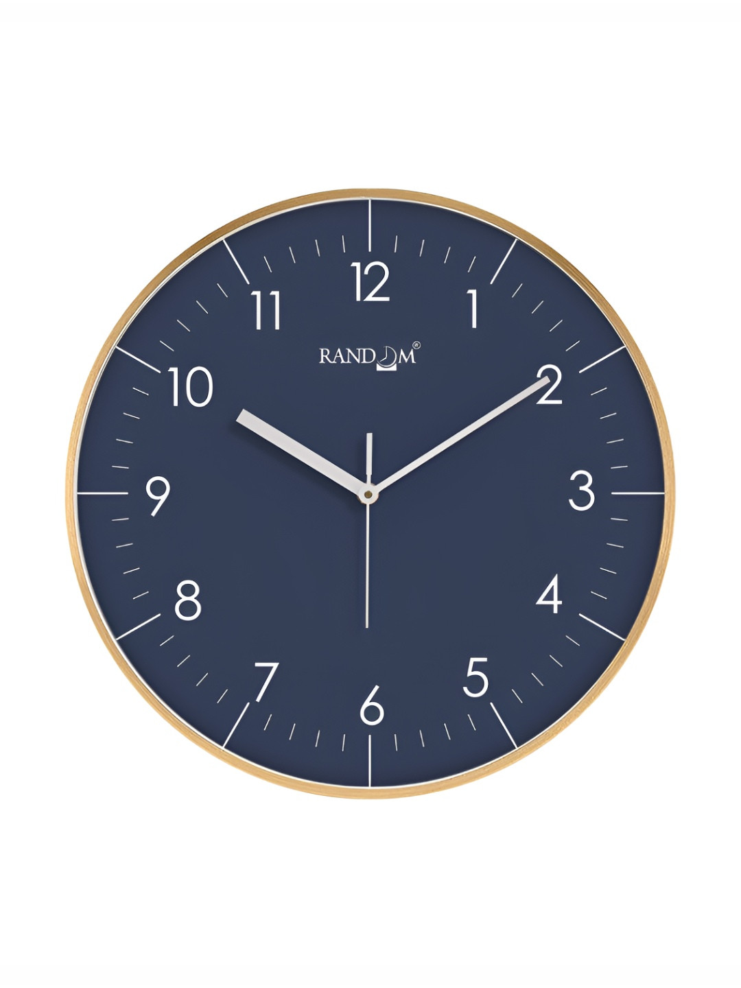 RANDOM Premium Collections Navy Blue & Gold-Toned Printed Round Contemporary Wall Clock